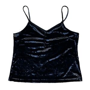 Lucky Brand Black Crushed Velvet Tank Top Size Large NWOT